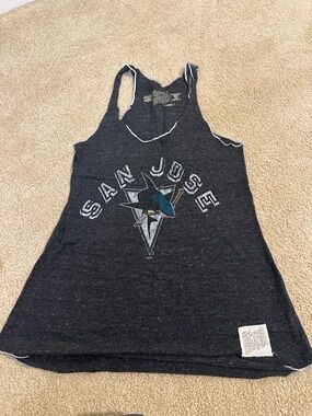 San Jose Sharks Women's Black Racerback Tank Top - Retro Brand